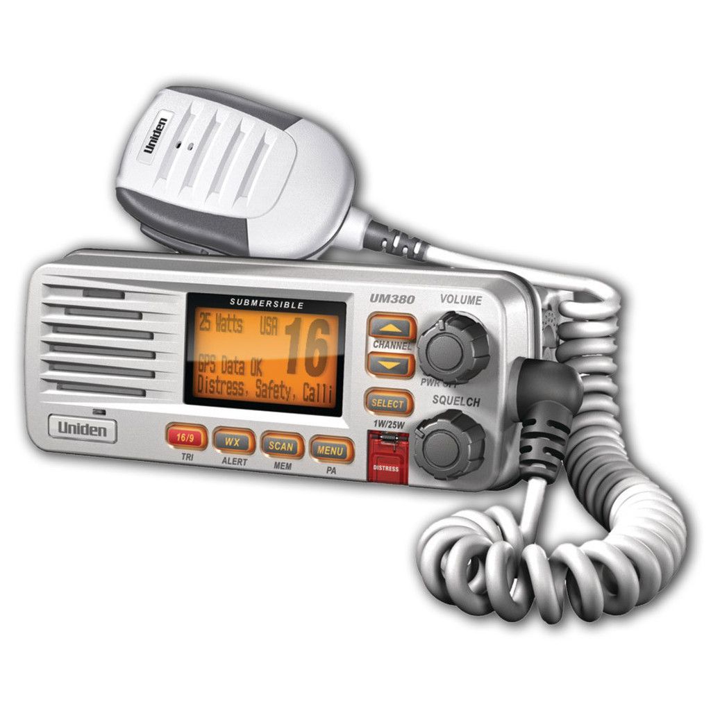 NEW UNIDEN UM 380 CLASS D FIXED MOUNT MARINE VHF RADIO WHITE