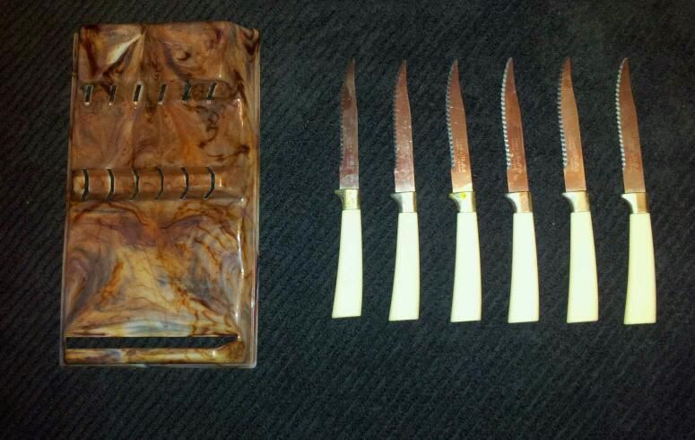  REGENT SHEFFIELD Steak Knife SET Forever Sharp with Awsome swirl rack