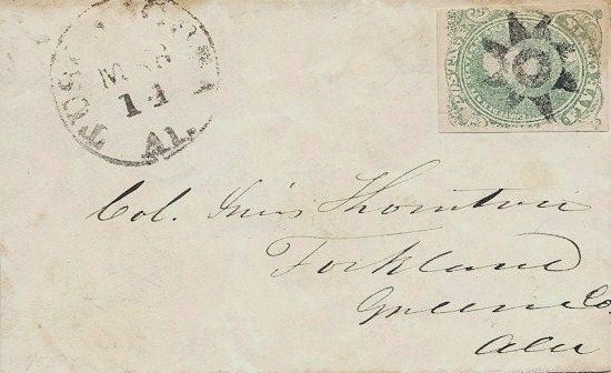 CSA 1 on Cover Tuscaloosa Star Fancy Cancel Great Strike