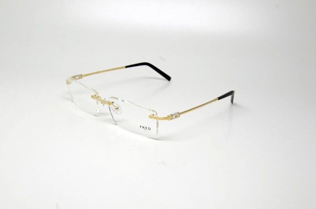 FRED F SAMOA 002 EYEGLASSES GOLD METAL RIMLESS RX FRAME AUTHENTIC