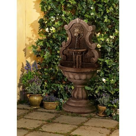  Granite Royal Lion Indoor Outdoor 2 Tier Garden Floor Fountain