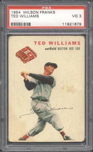  ny 12033 phone 518 766 0255 1954 wilson franks ted williams psa 3