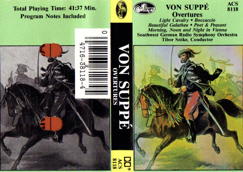 Franz Von Suppe Overtures by Southwest German Orchestra Tibor Szoke