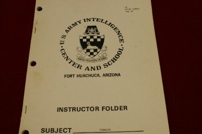  Manual U s Army Intelligence Photo Terrain 1972 Fort Huachuca