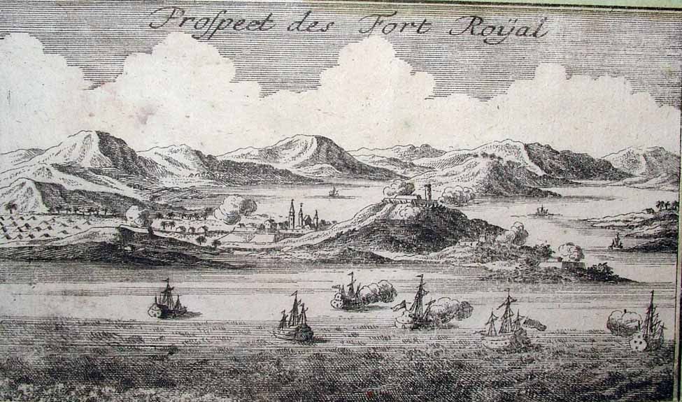  Raspe Le Rouge Map Martinique Inset View of Fort Royal Uncommon