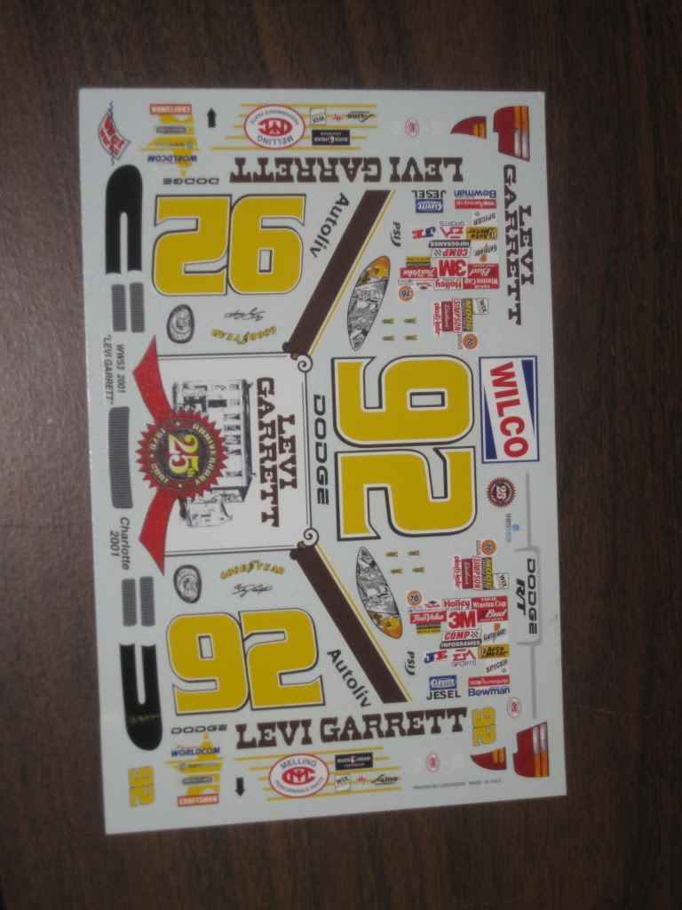 92 Levi Garret NASCAR mode decals