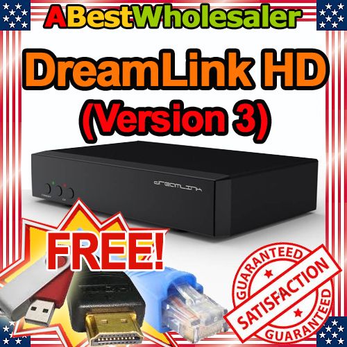 New Dreamlink HD V3 FTA Receiver Dream Link 2012 Free USB CAT5 HDMI