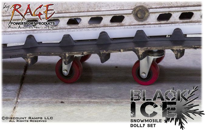  ICE 3 PC DELUXE SNOWMOBILE SHOP DOLLIES + CASTER DOLLY STRAPS SNO 1503