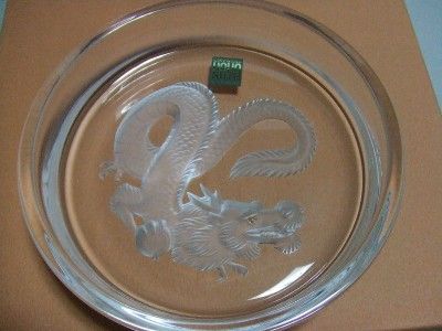 Crystal Curving Dragon Plate Hoya Japan
