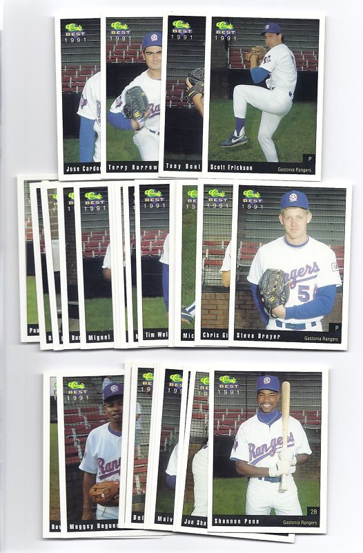 1991 Classic Gastonia Rangers 30 Card Complete Set
