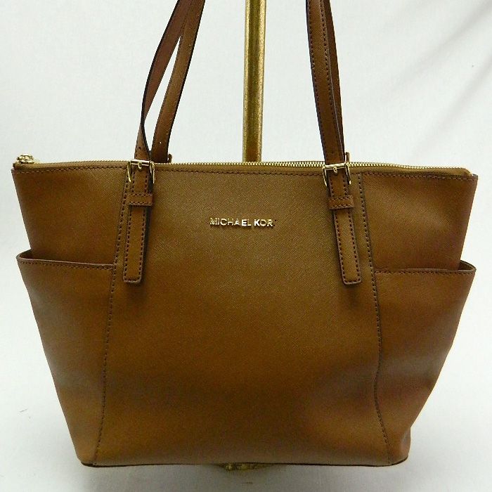 Michael Kors Auth E w Top Zip Tote Luggage Saffiano Leather Purse $268