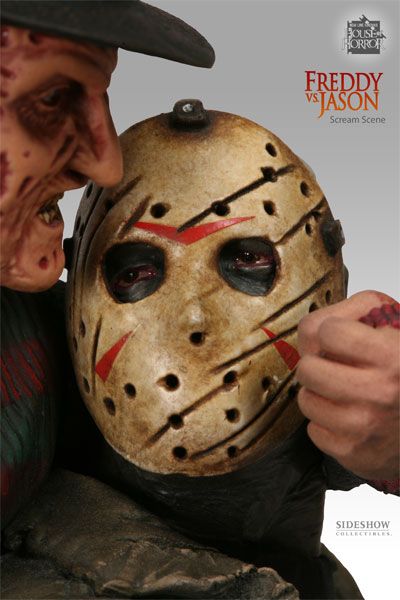 SIDESHOW EXCLUSIVE FREDDY VS. JASON SCREAM SCENE POLYSTONE STATUE