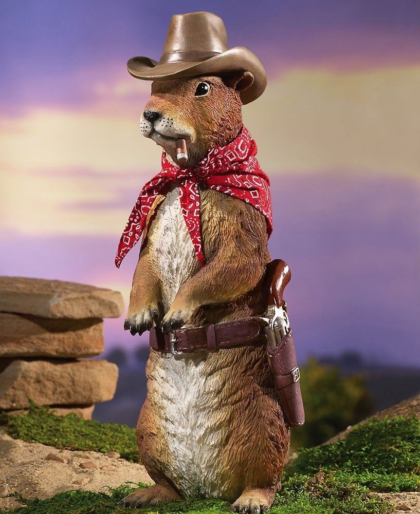 Western Prairie Dog Bandit Garden Statue New