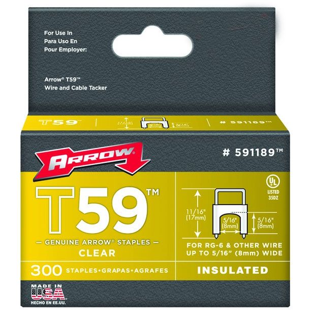 T59 Arrow 5 16 8mm 591189 Staples Clear RG59 RG6