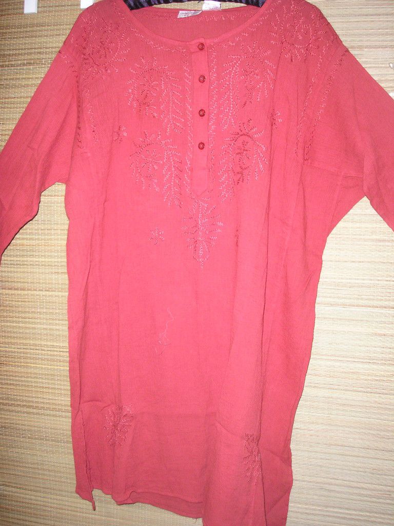 Maroon Kurta Embroidered Funky People Tunic Top Tops S