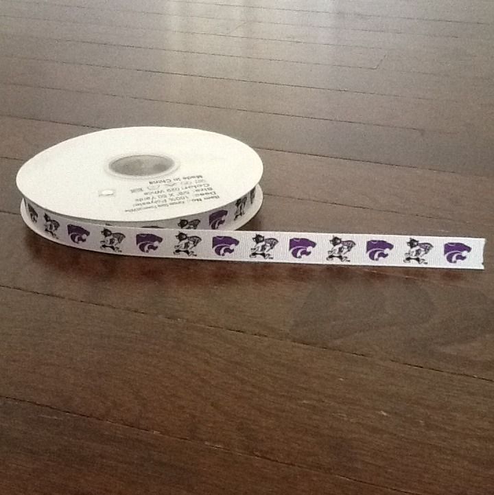 Grosgrain Ribbon* 3 yards Kansas State Powercat 5/8 inch Hair Bow