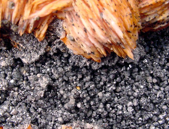  inch Barite Crystals with Cerussite Over Galena Combination