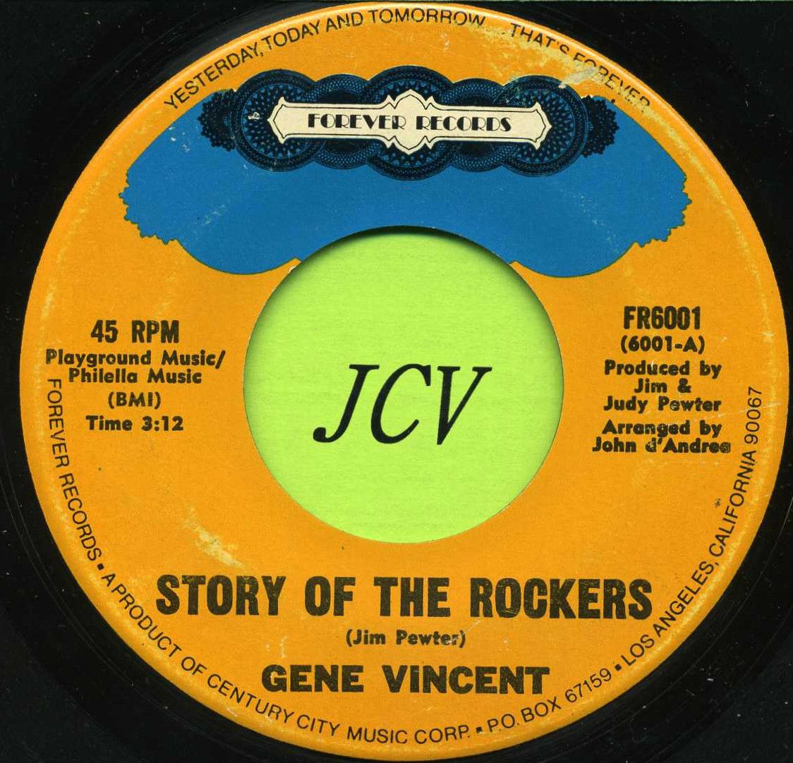 Gene Vincent Story of The Rockers Pickin Poppies Rockabilly 45 RPM