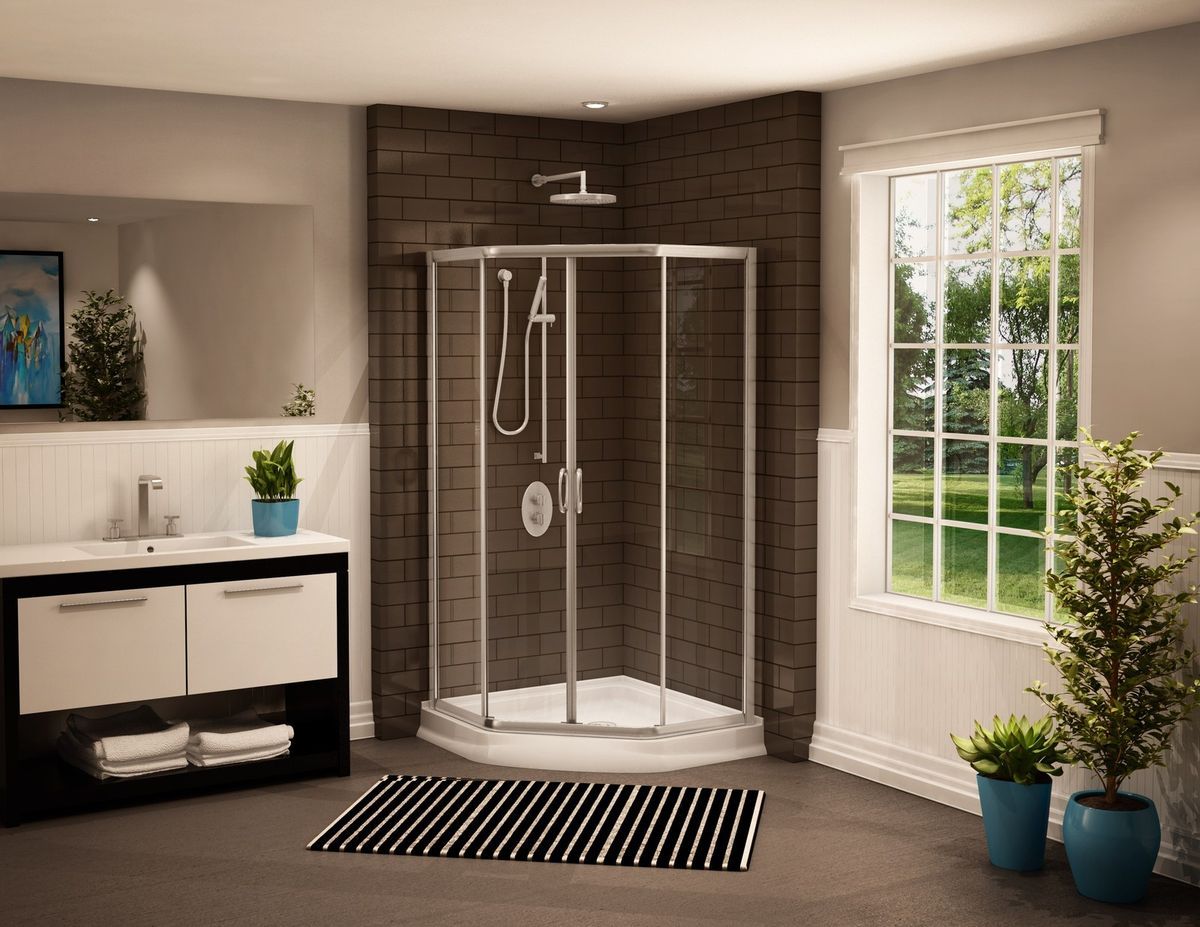  Signature Capri 3 16 Glass Neo Angle Sliding Shower Enclosure