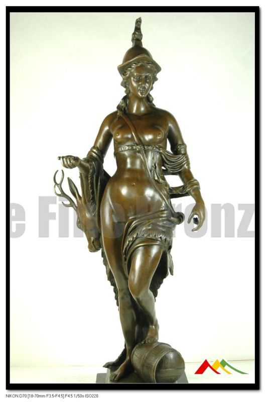 Signed H Gerhard Bronze Sculpture Diana The Huntress