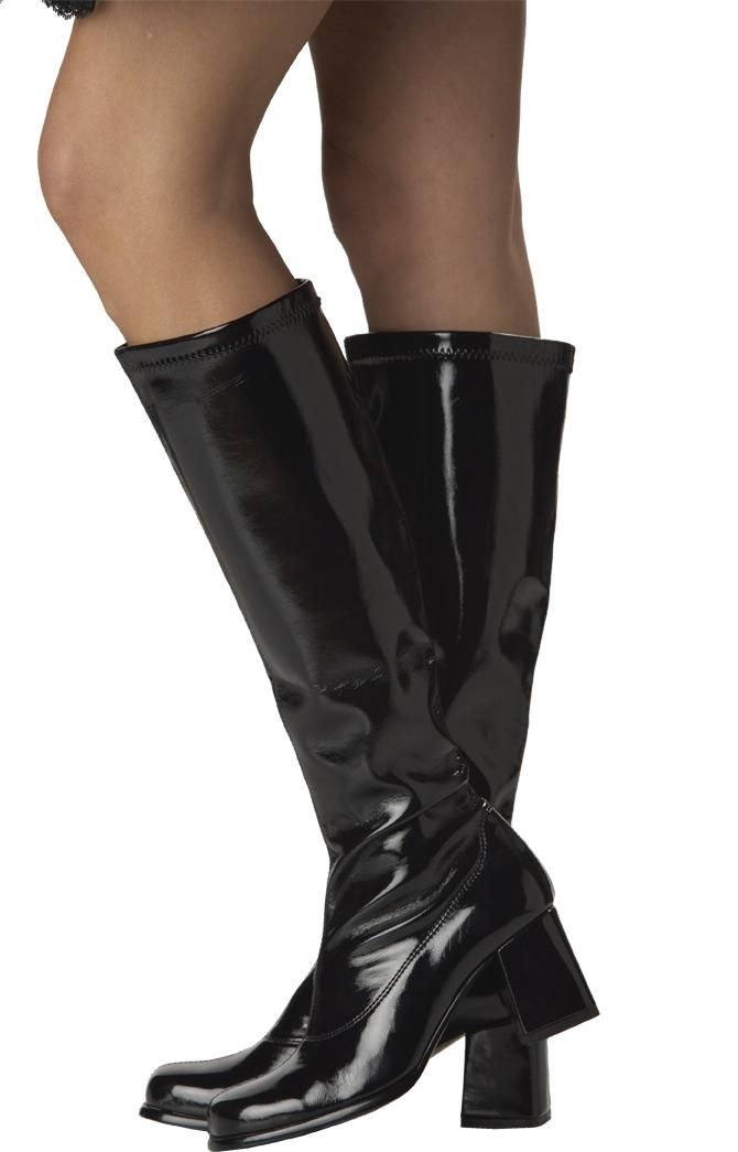 Black Deluxe Go Go Boots Costume Footwear