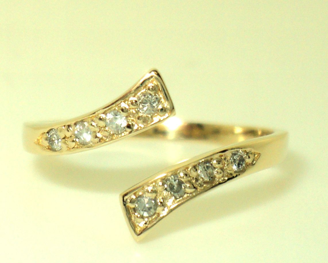 14k Yellow Gold Diamond Toe Ring Free Worldwide Shipping