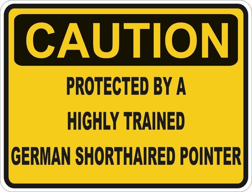 1x Caution Protected by German Shorthaired Pointer Warning Funny