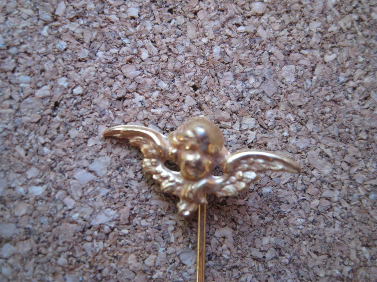 Angel Stick Pin Russian Gold Vintage Pin