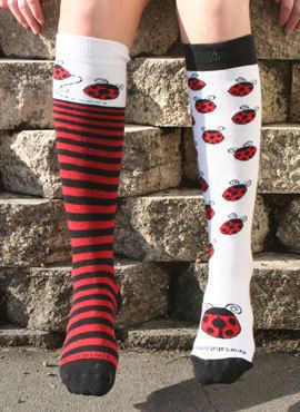 Ladybug Socks Girls Womens Softball Cheer Soccer Volleyball or Just