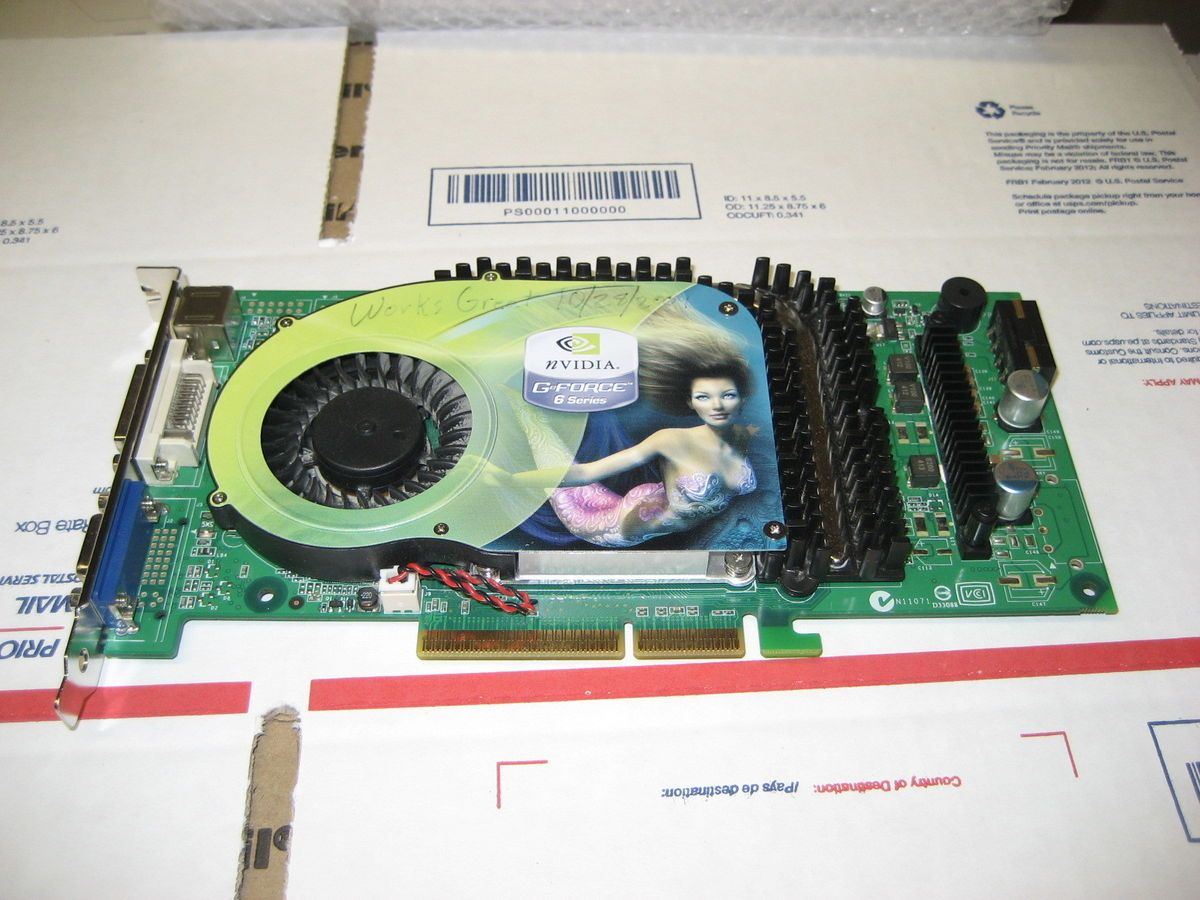 NVIDIA GEFORCE 6800GT 256MB AGP GRAPHICS VIDEO CARD DDR3 RAM