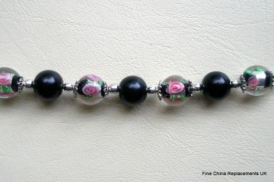 Faux Glass Pearl/Silver Foil Lampwork Stretch Bracelet, 5 Colour