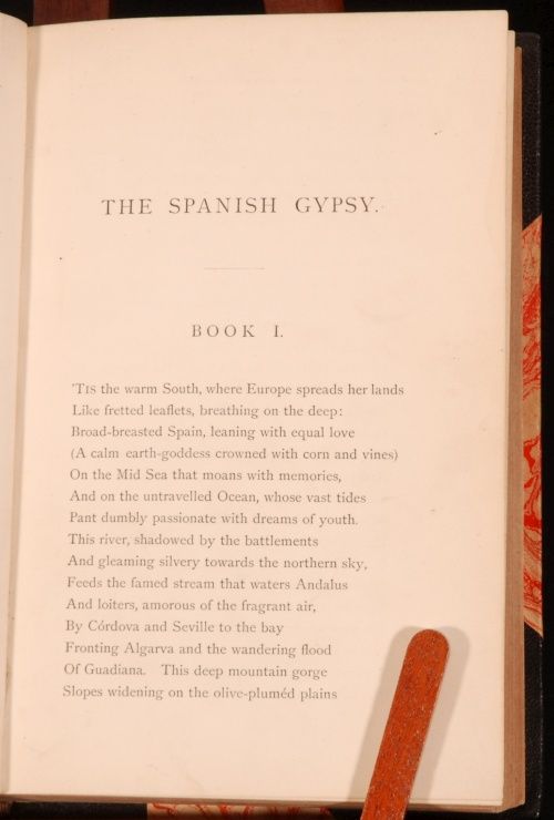  beautiful first edition copy of George Eliots poem The Spanish Gypsy