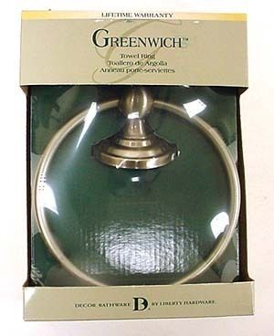 Greenwich Bath Towel Ring Satin Nickel Finish