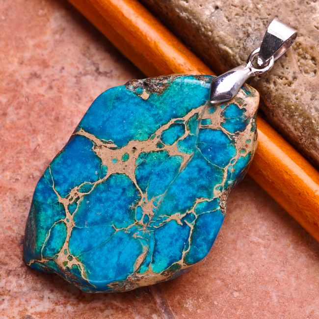 Green Sea Sediment Jasper Gemstone Pendant 2