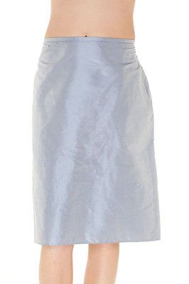New Grey Armani Collezioni Knee Length Skirt Silk Size L US 10 IT 46