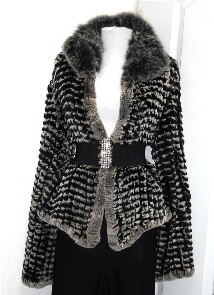 Giuliana Teso Byte Chinchilla Fox Rex Fur Coat Jacket