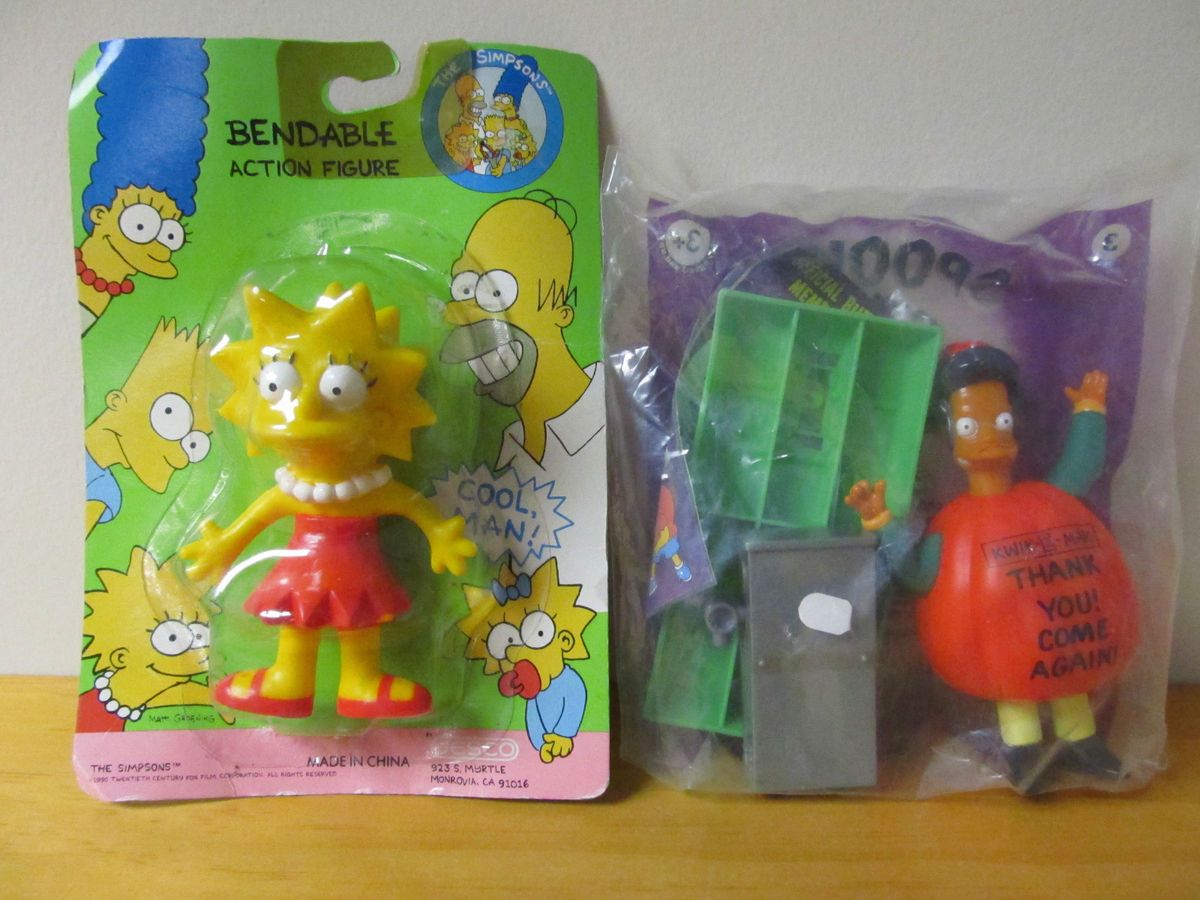 1990 Jesco Groening Simpsons Lisa Bend Bendable w/ Spooky Light up Apu