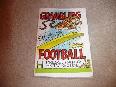 1974 Grambling State University Tigers Football Media Guide Sharp