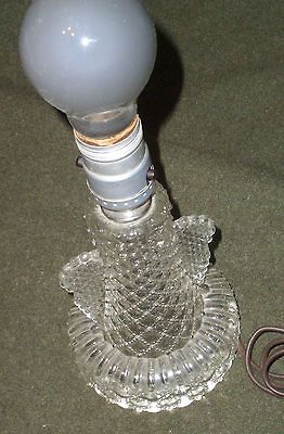 art deco glass table lamp angel wing style exc working