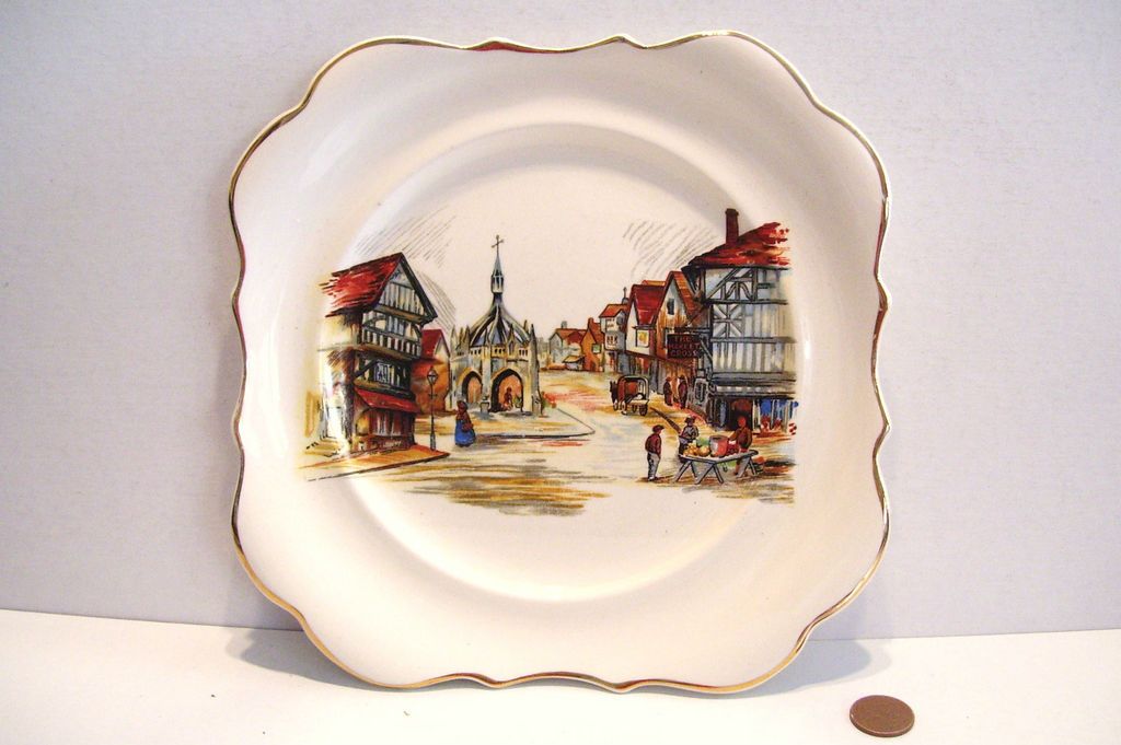  Sandland Ware Plate Old British Town Village The Market Cross England