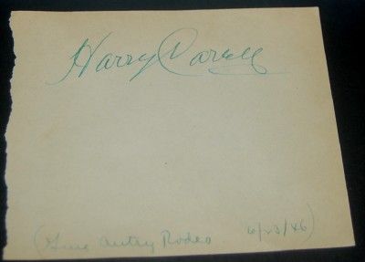 VERY RARE CLEAN HARRY CAREY SR. SIGNED PAGE AND GREAT COWBOY PRINT D