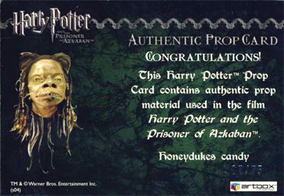 Harry Potter POA RARE Honeydukes Candy Prop Card 07 75