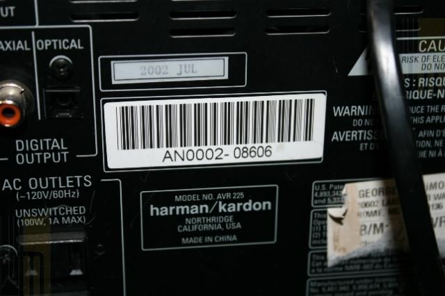 info payment info harman kardon avr 225 dolby digital receiver