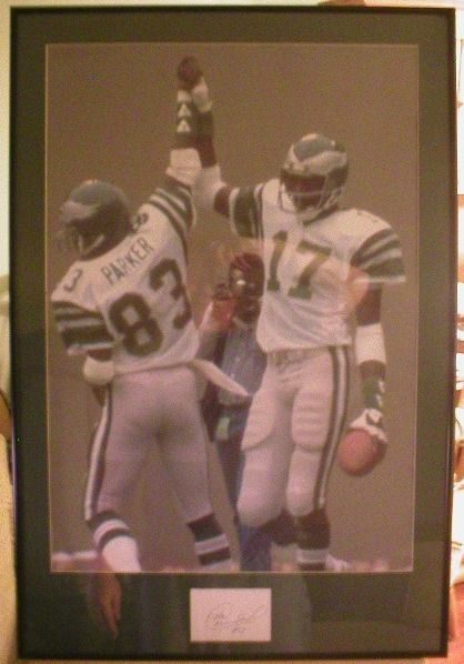 Harold Carmichael Matted Framed Poster Autograph SI Lke