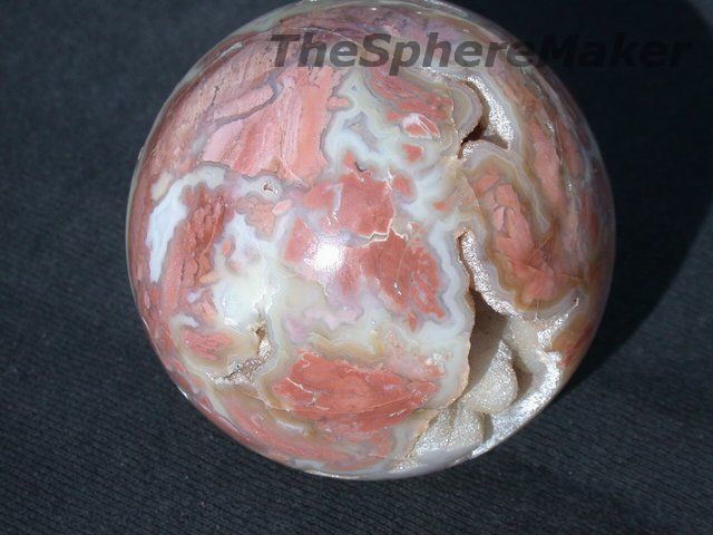 Siaz 2.5 YOUNGITE AGATE SPHERE RARE PEACH CREAM CHALCEDONY BALL