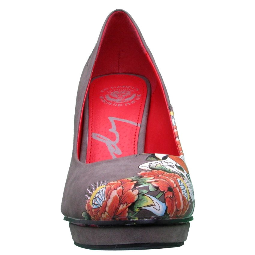 Ed Hardy Grey Dirty Gold Pump Shoe for Women