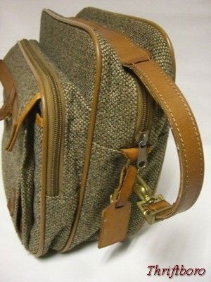 Vintage Hartmann Tweed Leather Expandable Messenger Carry on Duffle