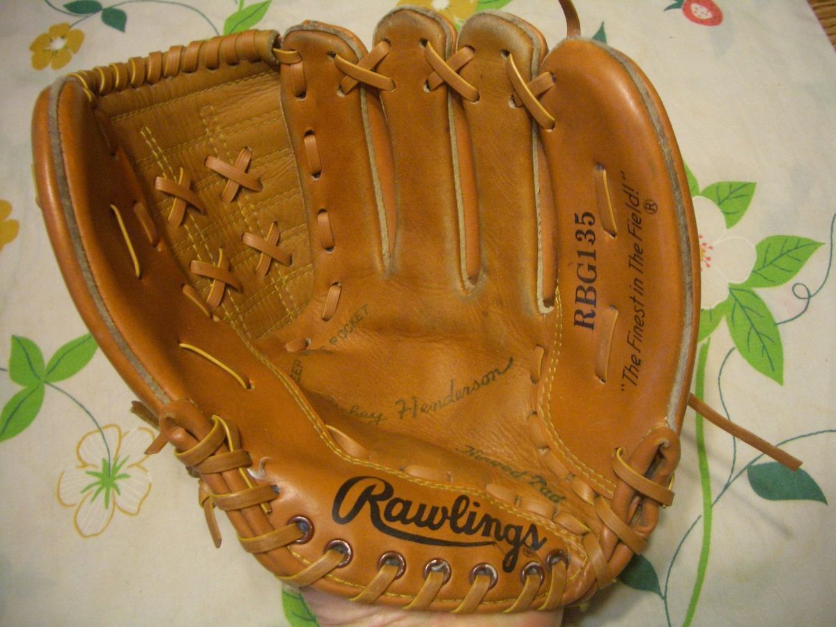 RARE Vintage Rickey Henderson Baseball Glove Rawlings RBG135 EX L K
