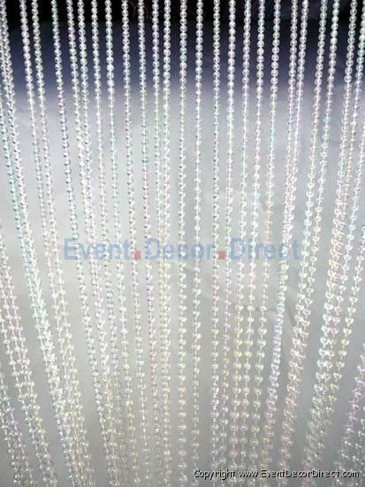 6ft Tall Iridescent Acrylic Crystal Ball Beaded Curtain for Weddings