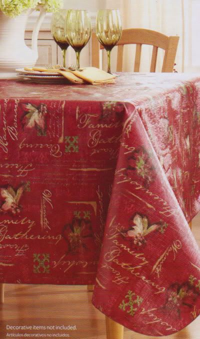 Harvest Bounty Vinyl Tablecloth Thanksgiving Autumn Fall Design